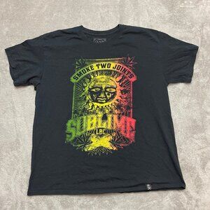 Sublime Smoke Two Joints T-Shirt Men’s Large Black Band Graphic Tee Short Sleeve